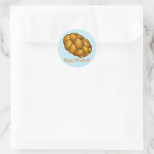 Happy Hanukkah Chanukah Challah Bread Holiday Classic Round Sticker