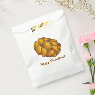Happy Hanukkah Chanukah Challah Bread Loaf Favour Bags