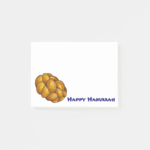 Happy Hanukkah Chanukah Challah Bread Post-Its Post-it Notes