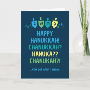 Happy Hanukkah Chanukah Dreidel Greeting Card