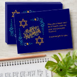 HAPPY HANUKKAH Chanukah Gelt Envelope<br><div class="desc">Stylish HAPPY HANUKKAH Chanukah Gelt envelope, with CUSTOMIZABLE TEXT, especially designed with the Star of David, corner embroidery and descriptive typography. The text on the right hand side is CUSTOMIZABLE so you can add your personalised message, eg. your name or organisation's name. This Hanukkah gelt envelope would be a great...</div>