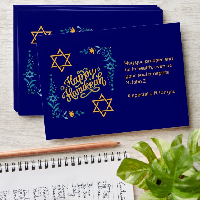 HAPPY HANUKKAH Chanukah Gelt Envelope (Stacked)