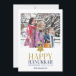 Happy Hanukkah Chanukah Holiday Photo Card<br><div class="desc">Faux simulated gold foil design is incorporated in this design. Personalise the custom text above. You can find additional coordinating items in our "Happy Hanukkah Chanukah" collection.</div>