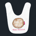 Happy Hanukkah Chanukah Jelly Doughnut Doughnut Fo Bib<br><div class="desc">Features an original illustration of a jelly doughnut topped with powdered sugar. Perfect for Hanukkah!

Don't see what you're looking for? Need help with customisation? Contact this designer to have something created just for you.</div>