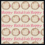 Happy Hanukkah Chanukah Jelly Doughnut Sufganiyah Fabric<br><div class="desc">Features an original marker illustration of a delicious jelly doughnut topped with powdered sugar. Perfect for Hanukkah!

This design is also available on other products. Don't see what you're looking for? Need help with customisation? Contact Rebecca to have a fabric designed just for you.</div>
