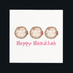 Happy Hanukkah Chanukah Jelly Doughnut Sufganiyah Napkin<br><div class="desc">Features an original illustration of a jelly doughnut topped with powdered sugar. Perfect for Hanukkah!

This Chanukah illustration is also available on other products. Don't see what you're looking for? Need help with customisation? Contact Rebecca to have something designed just for you.</div>