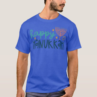 Happy Hanukkah Chanukah Menorah Jewish Holiday  T-Shirt
