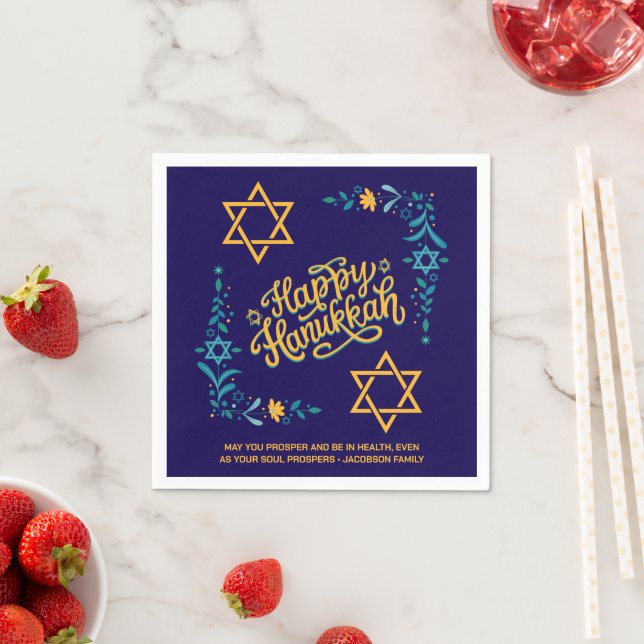HAPPY HANUKKAH Chanukah Napkin (Insitu)