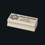Happy Hanukkah Chanukah Snowflake Jewish Holiday Rubber Stamp<br><div class="desc">Rubber stamp features an original marker illustration of a fresh-baked snowflake cookie. Great for holiday mailing,  scrapbooking,  and crafting! Simply personalise with your information.</div>
