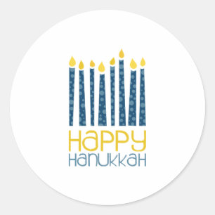 Happy Hanukkah Classic Round Sticker