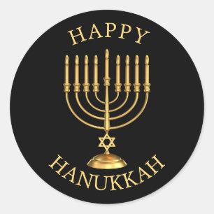 Happy Hanukkah Classic Round Sticker