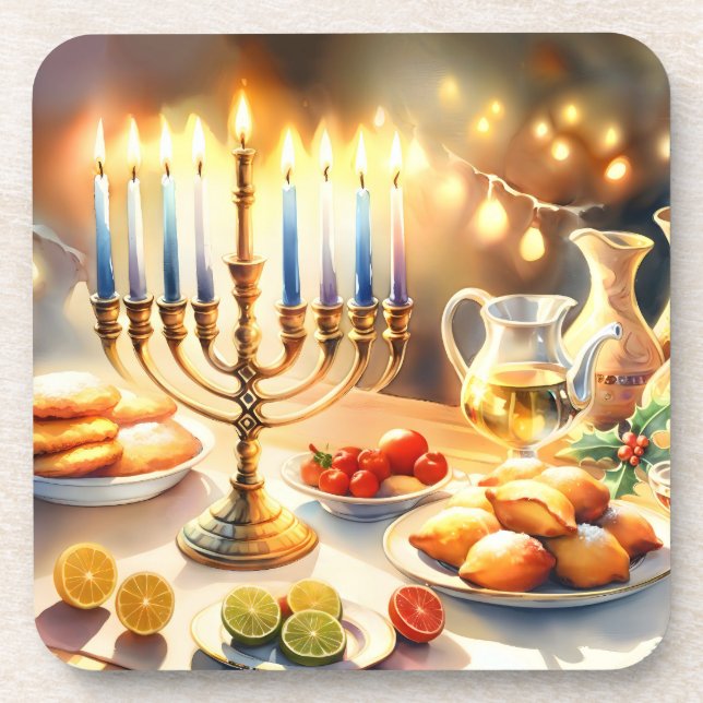 Happy Hanukkah Coaster (Front)