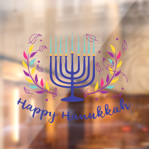 Happy Hanukkah Colourful Window Cling