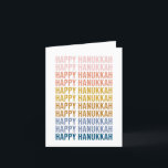 Happy Hanukkah Colourful Word Art Design Holiday Card<br><div class="desc">Happy Hanukkah in Colourful Typography Graphic Design. Just click customise to change the background colour or add additional text.</div>