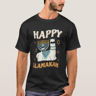Happy Hanukkah Cool Llamakah Jewish Jew Llama Squ T-Shirt