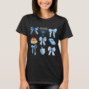 Happy Hanukkah Coquette Bow Chanukah Jewish Women  T-Shirt