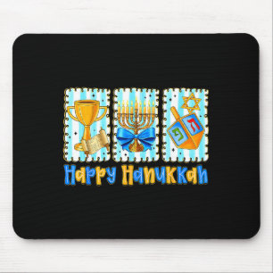 Happy Hanukkah Coquette Menorah Dreidel Chanukah G Mouse Mat