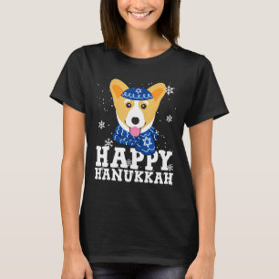 Happy Hanukkah Corgi Dog Holiday Ugly Hanukkah Swe T-Shirt