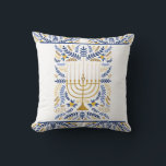 Happy Hanukkah  Cushion<br><div class="desc">Happy Hanukkah menorah throw pillow.</div>