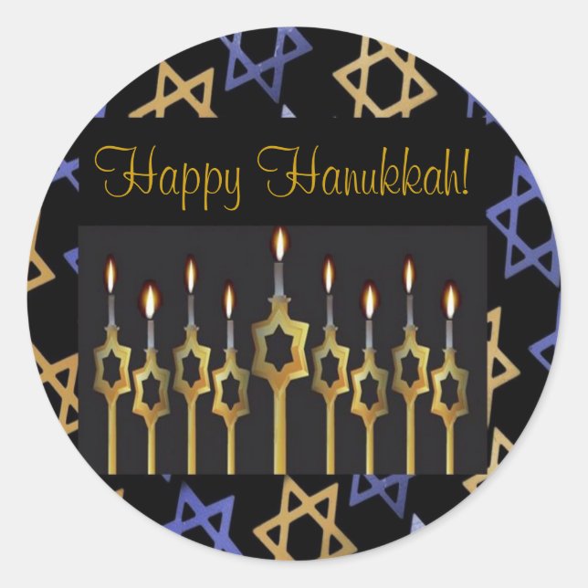 Happy Hanukkah! Custom Large Sticker Template (Front)