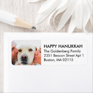 Happy Hanukkah custom photo black and white