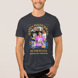 HAPPY HANUKKAH Custom Photo FUNCLE Tri-Blend Shirt