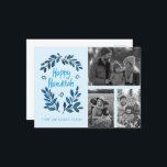 Happy Hanukkah CUSTOM PHOTOS Holiday Card<br><div class="desc">Hope you like this holiday design. Add your own photos and text to the front by clicking "Personalise this template". Be sure to arrange your photos under the "group" which creates the white border. Everything is adjustable. Add text to the back too and change the background colours. Check my shop...</div>
