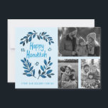 Happy Hanukkah CUSTOM PHOTOS Holiday Card<br><div class="desc">Hope you like this holiday design. Add your own photos and text to the front by clicking "Personalise this template". Be sure to arrange your photos under the "group" which creates the white border. Everything is adjustable. Add text to the back too and change the background colours. Check my shop...</div>