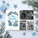 Happy Hanukkah CUSTOM PHOTOS Holiday Card<br><div class="desc">Hope you like this holiday design. Add your own photos and text to the front by clicking "Personalise this template". Be sure to arrange your photos under the "group" which creates the white border. Everything is adjustable. Add text to the back too and change the background colours. Check my shop...</div>