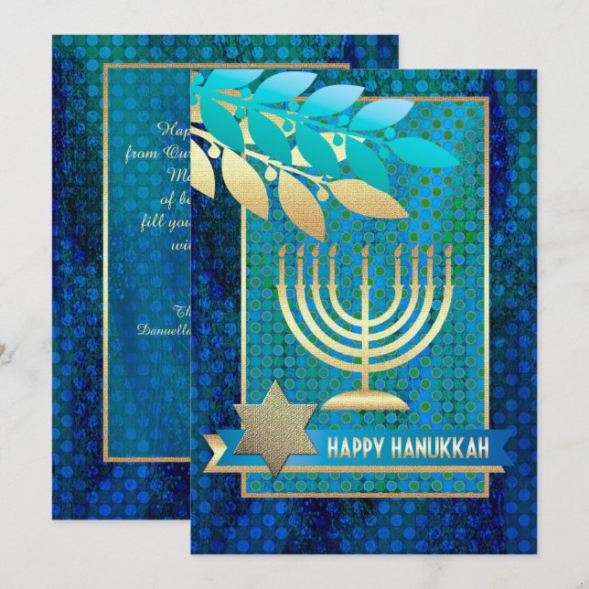 Happy Hanukkah. Customisable Greeting Cards (Front/Back)