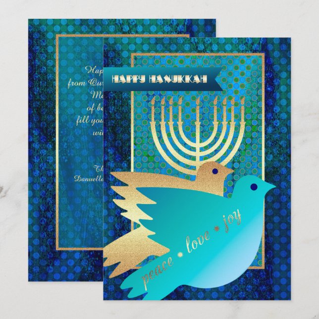 Happy Hanukkah. Customisable Greeting Cards (Front/Back)
