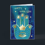 Happy Hanukkah. Customisable Greeting Cards<br><div class="desc">Happy Hanukkah! / Happy Chanukah! Star of David and Hamsa Hand Lucky Symbol Design Customisable Hanukkah Greeting Cards with a personalised greeting. Matching cards and gifts available in the Jewish Holidays / Hanukkah Category of our store.</div>