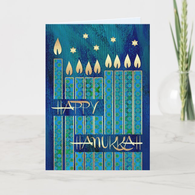 Happy Hanukkah. Customisable Greeting Cards (Front)