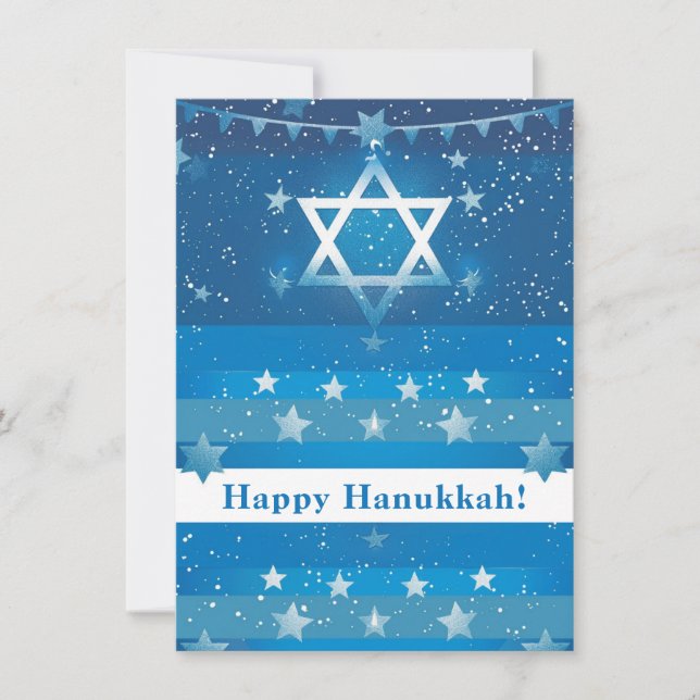 🕎 Happy Hanukkah, customisable Holiday Card (Front)