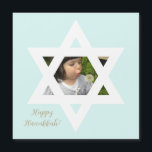 Happy Hanukkah Cute Child Photo<br><div class="desc">Elegant Light blue background. Personalise it with a favourite photo,  and customise it with a personal message and signoff.</div>