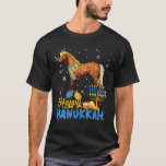 Happy Hanukkah Cute Hanukkah Horse Menorah Jewish T-Shirt<br><div class="desc">Please click in brand name to find other apparel matching this design. This Happy Hanukkah costume with Horse wearing hat,  scarf,  Menorah and Dreidel art is great idea for Horse lover,  fan,  zookeeper who loves Jewish culture,  Menorah Hanukkah,  Horse Menorah,  Hanukkah Horse costume in Birthday or Hanukkah.</div>
