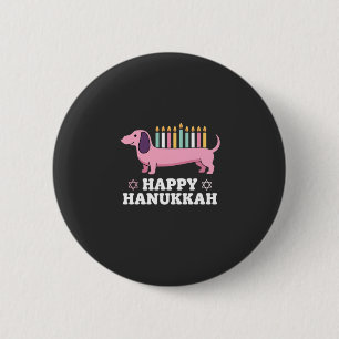 Happy Hanukkah Dachshund Dog 6 Cm Round Badge