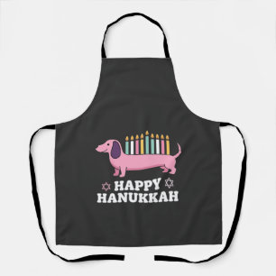 Happy Hanukkah Dachshund Dog Apron