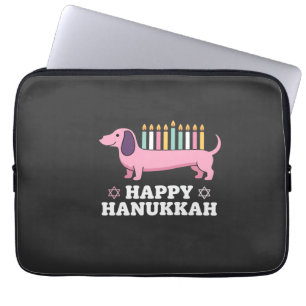 Happy Hanukkah Dachshund Dog Laptop Sleeve