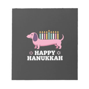 Happy Hanukkah Dachshund Dog Notepad