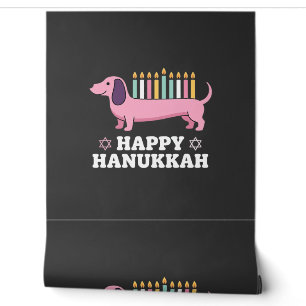 Happy Hanukkah Dachshund Dog Wallpaper
