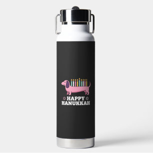 Happy Hanukkah Dachshund Dog Water Bottle