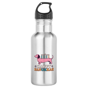 Happy Hanukkah Dachshund Menorah Dog Shirt Design_ 532 Ml Water Bottle