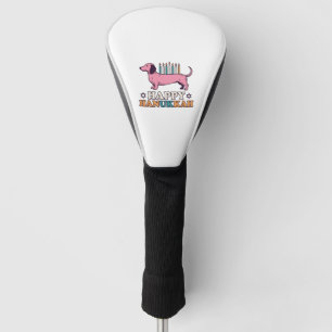 Happy Hanukkah Dachshund Menorah Dog Shirt Design_ Golf Head Cover
