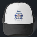 Happy Hanukkah Dancing Dreidels Jelly Doughnut Trucker Hat<br><div class="desc">You are viewing The Lee Hiller Design Collection. Apparel,  Gifts & Collectibles Lee Hiller Photography or Digital Art Collection. You can view her Nature photography at http://HikeOurPlanet.com/ and follow her hiking blog within Hot Springs National Park.</div>