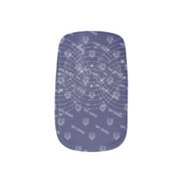 Happy Hanukkah Dark Blue Faux Glitter Minx Nail Art