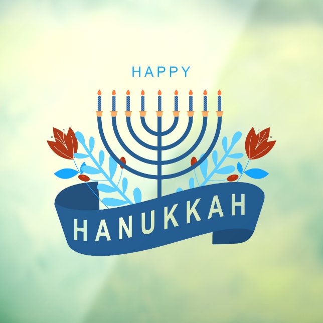 Happy Hanukkah Decoration Menorah Window Cling (Sheet 3)