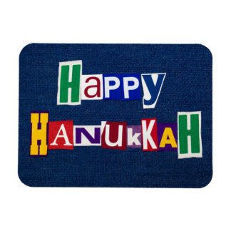 Happy Hanukkah Denim Magnet