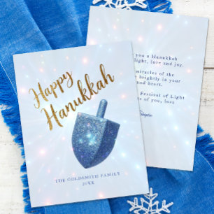 Happy Hanukkah Dreidel Holiday Card