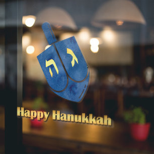 Happy Hanukkah Dreidel Window Cling